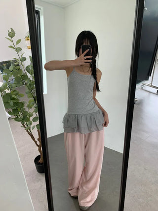 By Two-Line Lace Training Pants