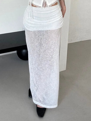 Ebi Slim See-through Long Skirt