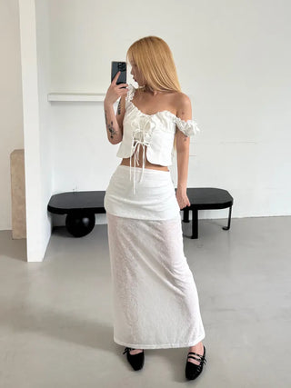 Ebi Slim See-through Long Skirt