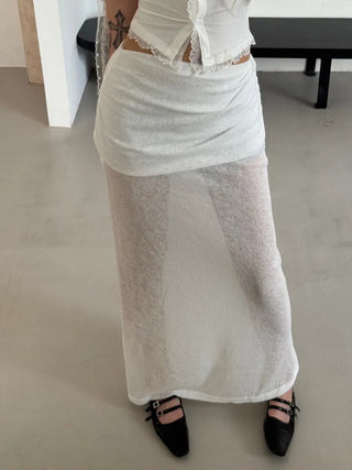 Ebi Slim See-through Long Skirt