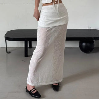 Ebi Slim See-through Long Skirt