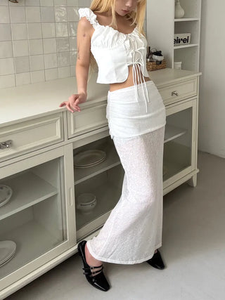 Ebi Slim See-through Long Skirt