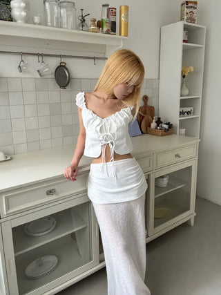 Ebi Slim See-through Long Skirt