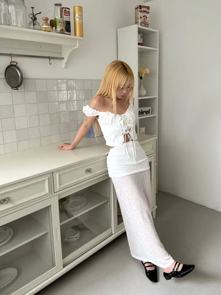 Ebi Slim See-through Long Skirt