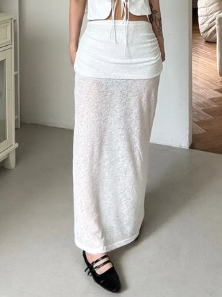 Ebi Slim See-through Long Skirt