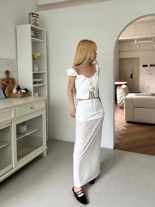 Ebi Slim See-through Long Skirt