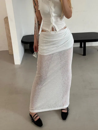 Ebi Slim See-through Long Skirt