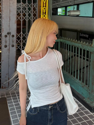 Rimu Side Shirred One-Off Shoulder