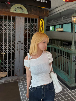 Rimu Side Shirred One-Off Shoulder