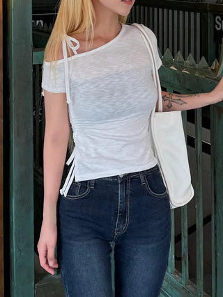 Rimu Side Shirred One-Off Shoulder