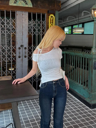 Rimu Side Shirred One-Off Shoulder