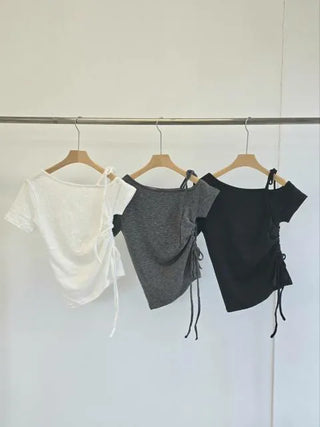 Rimu Side Shirred One-Off Shoulder
