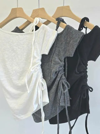 Rimu Side Shirred One-Off Shoulder