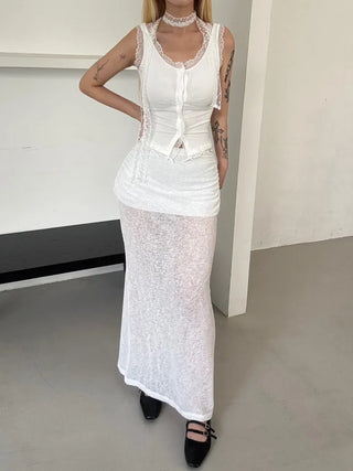 Moses Ribbed Lace Scarf Set