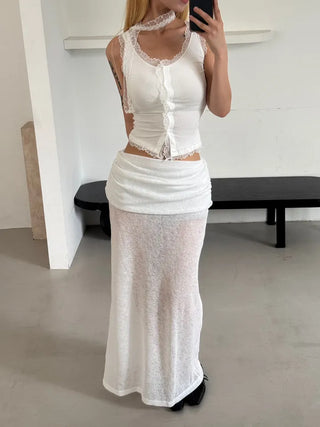 Moses Ribbed Lace Scarf Set
