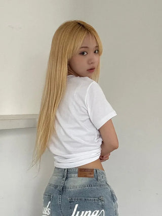 Are Hip Mood Basic Semi Crop Top