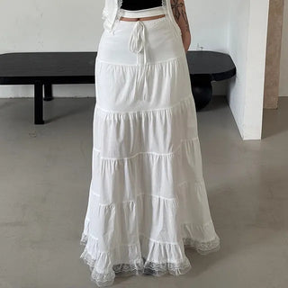 Dora frill lace maxi long skirt