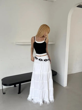 Dora frill lace maxi long skirt