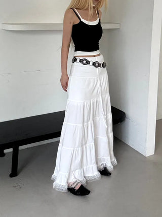 Dora frill lace maxi long skirt