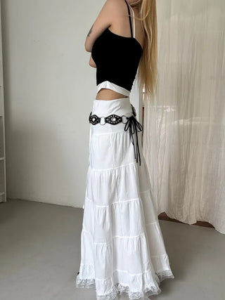 Dora frill lace maxi long skirt