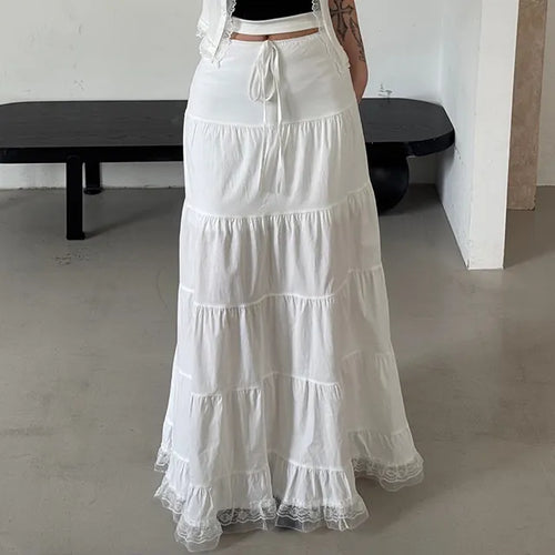 Dora frill lace maxi long skirt