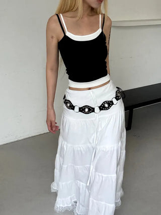 Dora frill lace maxi long skirt