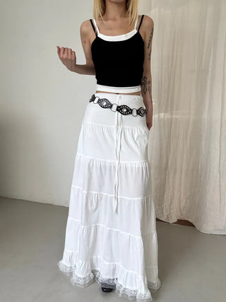 Dora frill lace maxi long skirt