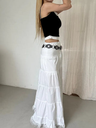Dora frill lace maxi long skirt