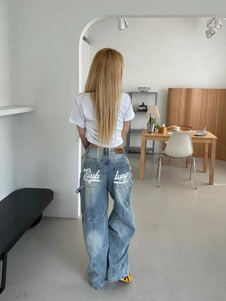 Mako Hip Lettering Carpenter Denim Long Pants