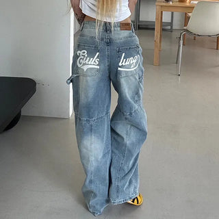 Mako Hip Lettering Carpenter Denim Long Pants