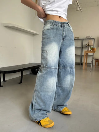 Mako Hip Lettering Carpenter Denim Long Pants