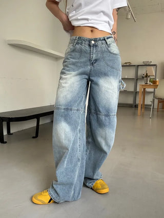 Mako Hip Lettering Carpenter Denim Long Pants