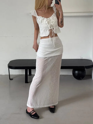 Nori Lovely Shirring Crop Blouse