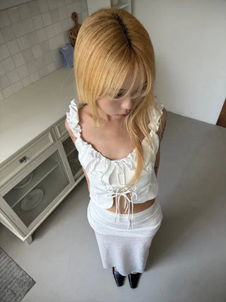 Nori Lovely Shirring Crop Blouse