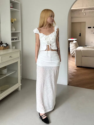Nori Lovely Shirring Crop Blouse