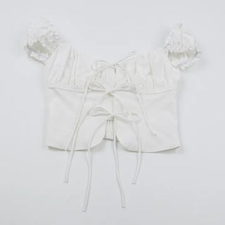 Nori Lovely Shirring Crop Blouse