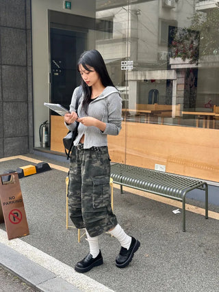 Tio Ribbed Zip-Up Hoodie Knit Vintage Unique Transitional Season