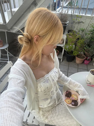 Mariko Two-Button See-Through Cardigan