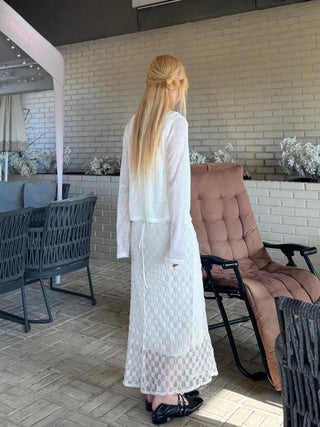 Mariko Two-Button See-Through Cardigan