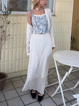Mariko Two-Button See-Through Cardigan
