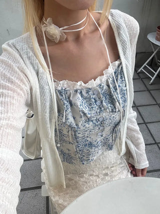 Mariko Two-Button See-Through Cardigan