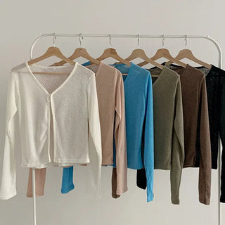 Mariko Two-Button See-Through Cardigan