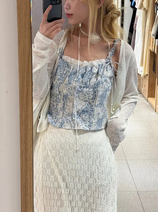 Mariko Two-Button See-Through Cardigan