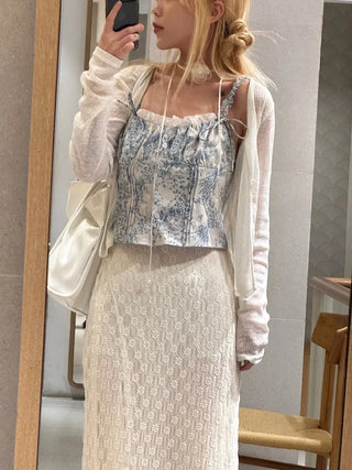 Mariko Two-Button See-Through Cardigan