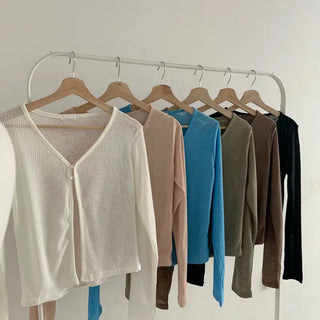 Mariko Two-Button See-Through Cardigan