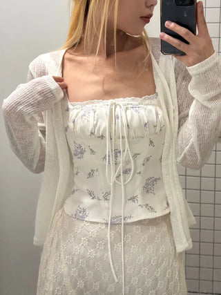 Mariko Two-Button See-Through Cardigan