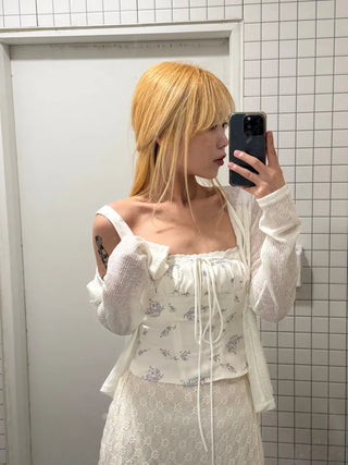 Mariko Two-Button See-Through Cardigan