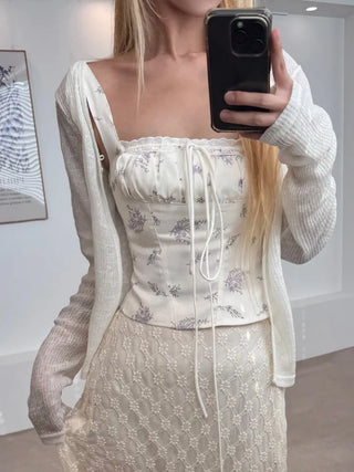 Mariko Two-Button See-Through Cardigan