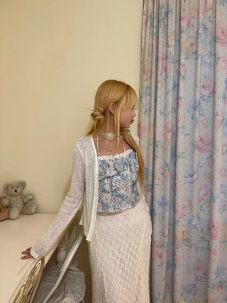 Pello Ribbon Frill Sleeveless Blouse