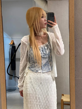 Pello Ribbon Frill Sleeveless Blouse